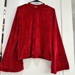 Anthropologie Sz Sm Bell Sleeve, Mock Neck Top